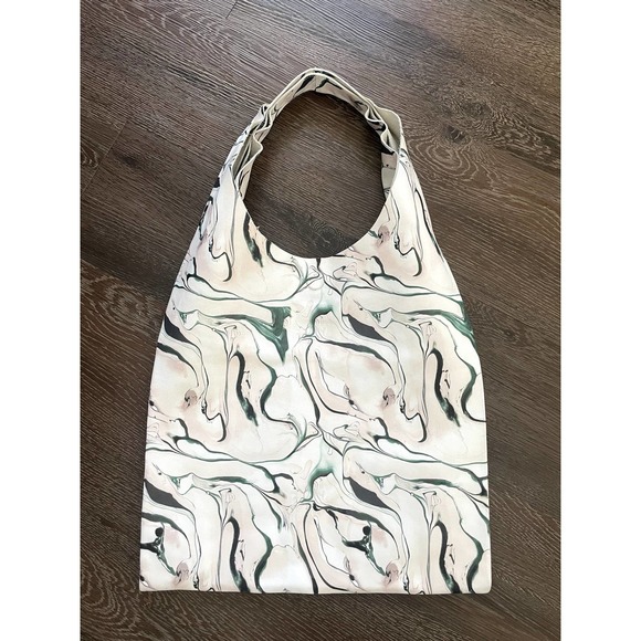 🕊️COS Marbled Genuine Leather Tote Shoulder Bag White Pink - Picture 3 of 12